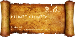 Milkó Olivér névjegykártya