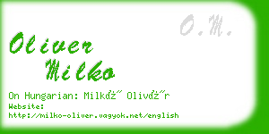 oliver milko business card